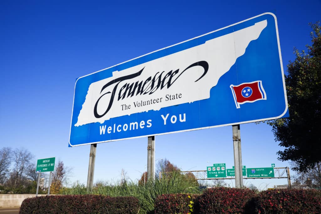 Perfect Professional Floors in Tennessee Welcome to Tennessee - road sign on the highway. Floors in Tennessee