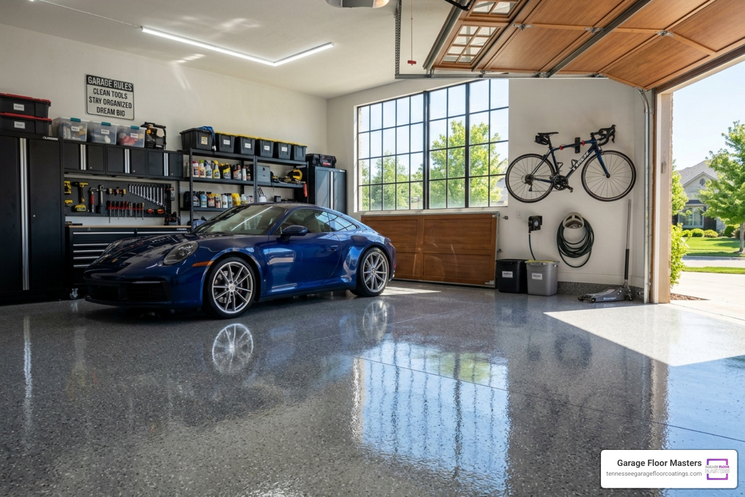 how-to-keep-your-epoxy-floor-from-turning-yellow-image UV resistant epoxy floors in a sun-drenched modern garage - UV resistant epoxy floors